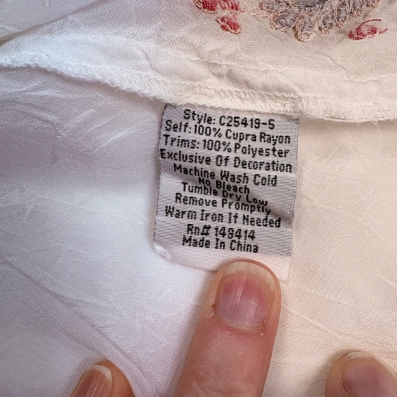 Johnny Was Women's Hayden Tunic In White Multi Colored Embroidery Size Large - Picture 10 of 10